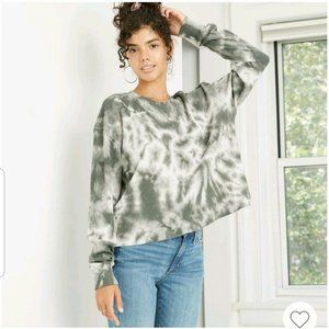 WILD FABLE Tie Dye Long Sleeve Waffle Top
